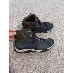 Oboz Waterproof Hiking‎ Boots Women's 7 Purple Accent Leather Trail Shoes